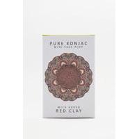 pure konjac red clay mini face puff red