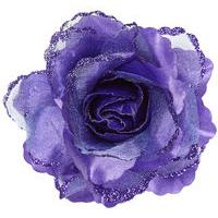 Purple Glitter Rose Hair Clip