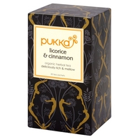 pukka licorice cinnamon organic herbal tea 20 tea sachets 40g