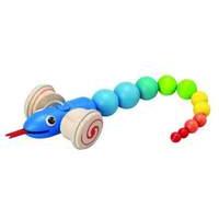 pull along snake wooden toy