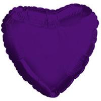 purple metallic heart foil balloon