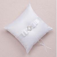Pure Elegance in Wedding White Square Ring Cushion