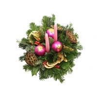 Purple Candles Xmas Basket