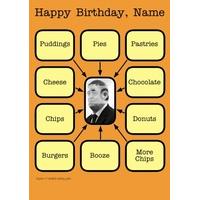 puddings pies pastries photo birthday card