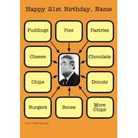 Puddings, Pies, Pastries | Photo 21st Birthday Card