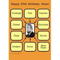 Puddings, Pies, Pastries | Photo 30th Birthday Card