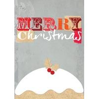 pudding grey christmas card bo1065