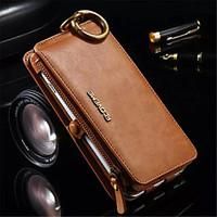PU Leather Zipper Handbag Wallet Purse with Card Slot Phone Case Cover for iPhone 6s 6 Plus