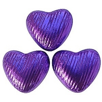 Purple chocolate hearts - Bulk box of 200