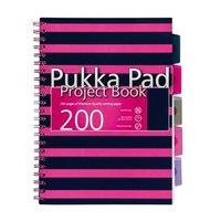 pukka pad a4 navy project book pink
