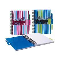 Pukka Pad A5 Project Book Wirebound Plastic Ruled 3-Divider 250 Pages 80gsm Assorted [Pack 3]