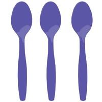 purple plastic party spoons