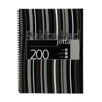 Pukka Pad (A4) Jotta Notebook Wirebound Plastic Punched 200 Pages 80gsm Black Stripes [Pack 3]