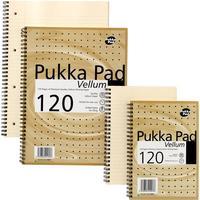 Pukka Pad A4 Vellum Pad Wirebound Metallic 80gsm Ruled and Margin 120 Pages [Pack 3]