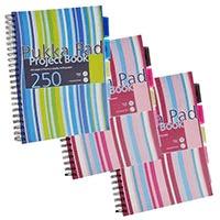 Pukka Pad A4 80gsm Wirebound Ruled & Perforated 5-Divider Project Book (250 Pages) (3 Pack - Assorted Colours)