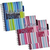 Pukka Pad A5 80gsm Wirebound Ruled & Perforated 3-Divider Project Book (250 Pages) (3 Pack - Assorted Colours)