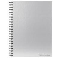 Pukka Wirebound A4 Notebook Feint Ruled With Margin 160 Pages Silver