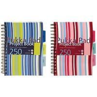 Pukka A5 Project Book Wirebound Hardback Feint Ruled 250 Pages Pack of