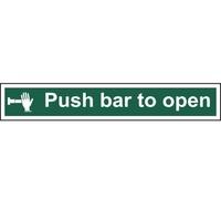 Push bar to open - Sign - PVC (600 x 100mm)