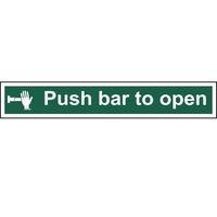 push bar to open sign pvc 600 x 100mm