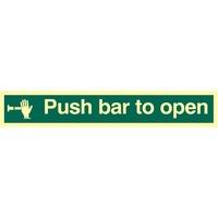 push bar to open sign pho 300 x 100mm