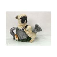 Pug Dogs with Watering Can Solar