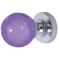 purple round glass door knobs 60mm