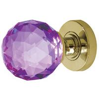 Purple Faceted Glass Door Knobs 60mm