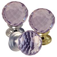 purple faceted glass cabinet knobs