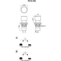 Pushbutton switch 250 Vac 1.5 A 1 x Off/On SCI R13-40B-05 BLUE latch 1 pc(s)