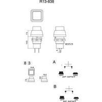 Pushbutton 250 Vac 1 A 1 x Off/(On) SCI R13-83A-05 BLACK ACTUATOR momentary 1 pc(s)