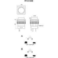 Pushbutton 250 Vac 1.5 A 1 x Off/(On) SCI R13-508A-05 RED momentary 1 pc(s)