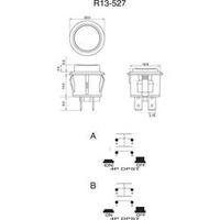 Pushbutton 250 Vac 6 A 1 x Off/(On) SCI R13-527A-02 BLACK KNOB momentary 1 pc(s)