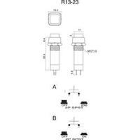 Pushbutton 250 Vac 1.5 A 1 x Off/(On) SCI R13-23A-05 RED KNOB momentary 1 pc(s)