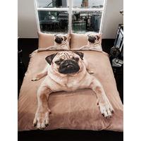 Pug Puppy Double Duvet Cover and Pillowcase Set