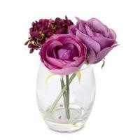 Purple Hydrangea & Rose Artificial Floral Arrangement