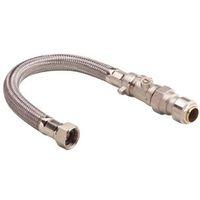 Push Fit Flexible Pipe Connector with Valve (Dia)15mm (Dia)1/2\