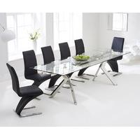 Puccini 200cm Extending Glass Dining Table with Hampstead Z Chairs