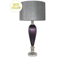 Purple Pearl Classical Table Lamp with Grey Snakeskin Shade