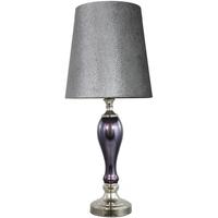 Purple Pearl Glass Classic Table Lamp with Grey Snakeskin Shade