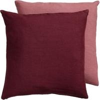 Pure Linen Pink and Bordeaux Mix Cushion Cover (Set of 2)