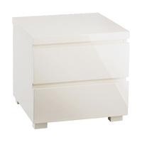 Puro High Gloss Bed Side Table Cream