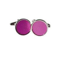 Purple Round Chrome Cufflinks