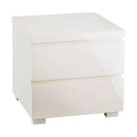 Puro High Gloss Bed Side Table Cream