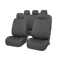 Pu Leather Universal Auto Car Seat Covers Black Gray Beige Color With 3 Zipper