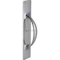 Pull Handle on Plate Finish: Polished Chrome