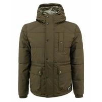 Puffa Men\'s Amsterdam Hooded Padded Winter Coat Olive