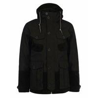 puffa mens aiden hooded winter padded parka coat black