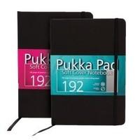 Pukka Signature Soft Cover Notebook A5 Casebound 192 Pages Black Pack of 3