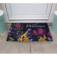 Purple & Ochre Floral Doormat 45x75cm